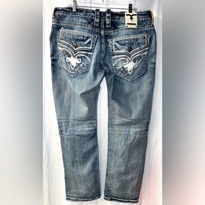 Rock Revival Crestmont Straight Jeans Size 40 Men